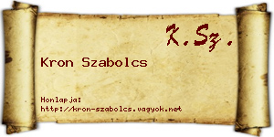 Kron Szabolcs névjegykártya